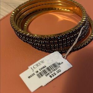 J. Crew Gold and Blue Crystal Bracelet